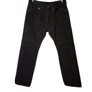 Levis Jeans Mens Size 34x30 Black Denim 505 Regular Fit Straight Leg 100% Cotton